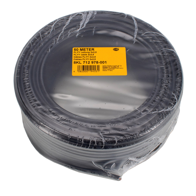 Rola Cablu Curent Cupru 2 Fire Negru / Gri 2x2,5mm² 50m Hella 8KL 712 978-001