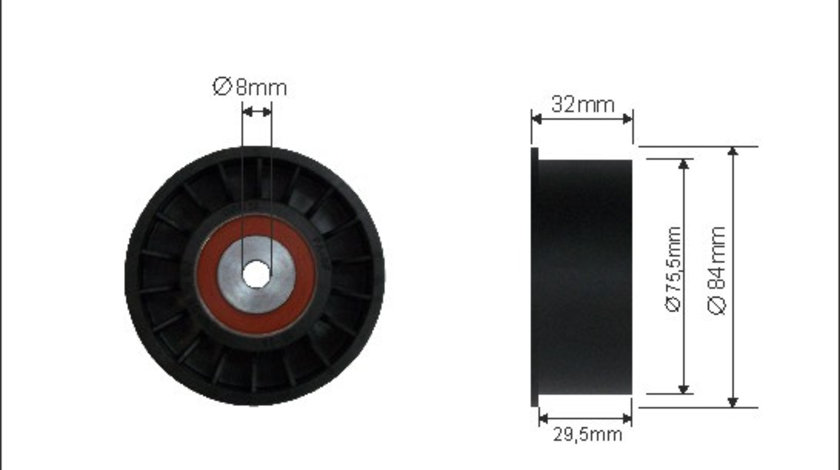 Rola ghidare/conducere, curea distributie (2822 CAFFARO) NISSAN,OPEL,RENAULT