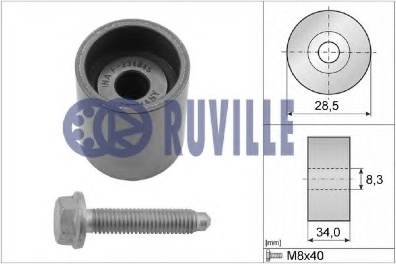Rola ghidare/conducere, curea distributie AUDI A3 Cabriolet (8P7) (2008 - 2013) RUVILLE 55465 piesa NOUA