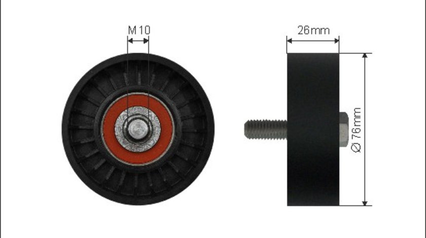 Rola ghidare/conducere, curea transmisie (2236 CAFFARO) SEAT,SKODA,VW