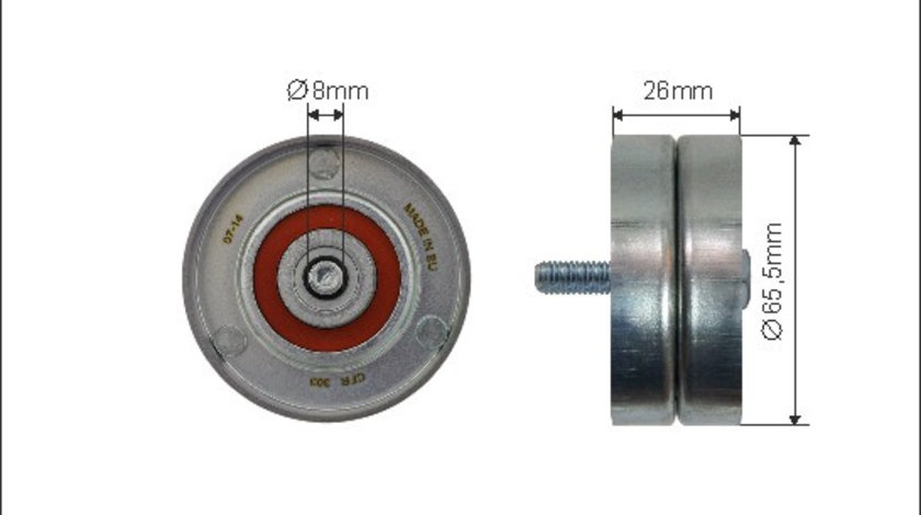 Rola ghidare/conducere, curea transmisie (39458 CAFFARO) Citroen,FIAT,LANCIA,PEUGEOT,RENAULT