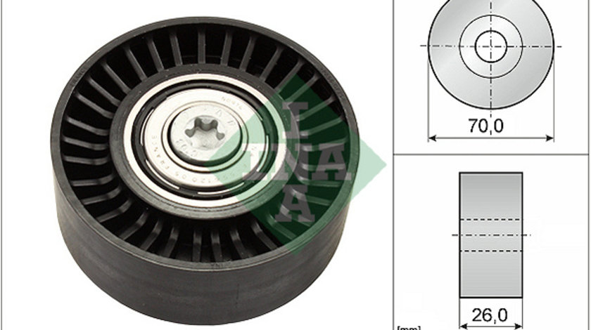 Rola ghidare/conducere, curea transmisie (532050510 INA) ALFA ROMEO,CADILLAC,CHRYSLER,FIAT,HOLDEN,LANCIA,OPEL,SAAB,SUZUKI,VAUXHALL