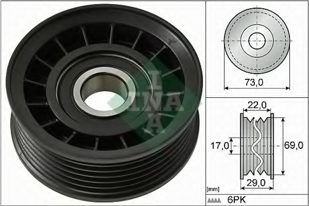 Rola ghidare/conducere, curea transmisie FORD C-MAX (DM2) (2007 - 2016) INA 532 0649 10 piesa NOUA