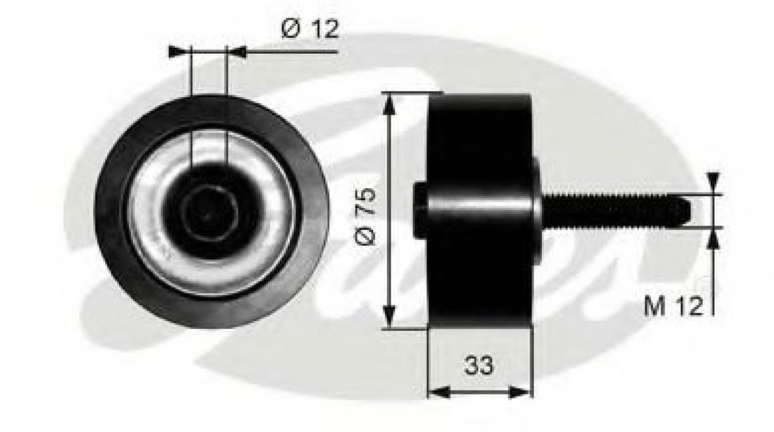 Rola ghidare/conducere, curea transmisie MERCEDES VARIO cabina cu motor (1996 - 2016) GATES T36291 piesa NOUA