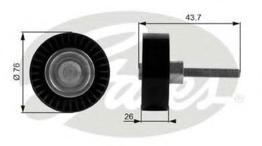 Rola ghidare/conducere, curea transmisie SEAT ALTEA XL (5P5, 5P8) (2006 - 2016) GATES T38054 piesa NOUA