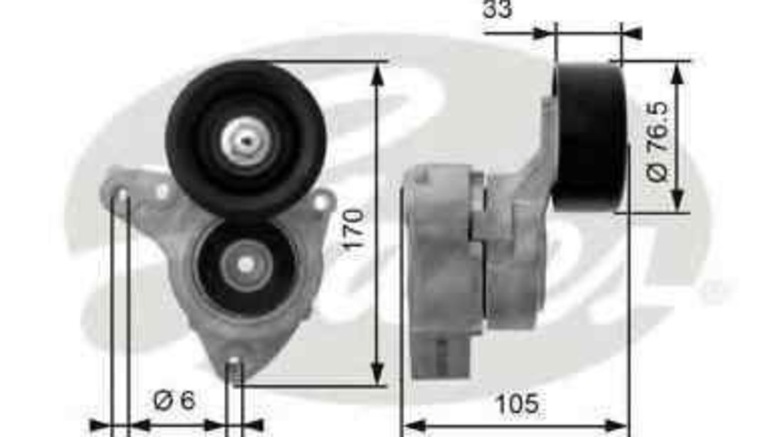 rola intinzator curea alternator HONDA CIVIC VII Hatchback (EU, EP, EV) GATES T38421