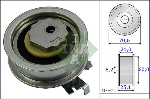 Rola intinzator,curea distributie (531088210 INA) AUDI,AUDI (FAW),SEAT,SKODA,SKODA (SVW),VW,VW (FAW)...