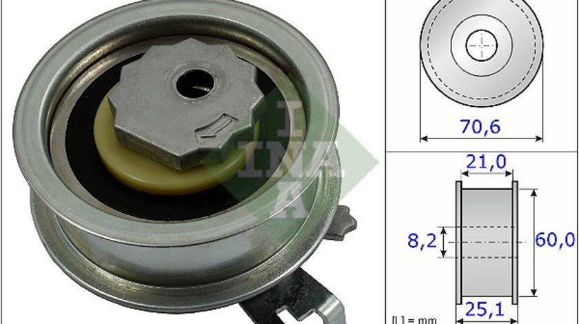 Rola intinzator,curea distributie (531088210 INA) AUDI,AUDI (FAW),SEAT,SKODA,SKODA (SVW),VW,VW (FAW),VW (SVW)