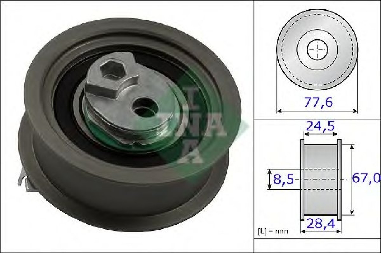 Rola intinzator,curea distributie AUDI A4 Cabriolet (8H7, B6, 8HE, B7) (2002 - 2009) INA 531 0851 10 piesa NOUA