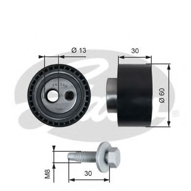 Rola intinzator,curea distributie PEUGEOT 607 (9D, 9U) (2000 - 2016) GATES T41140 piesa NOUA