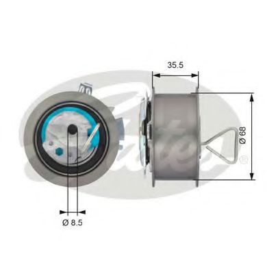 Rola intinzator,curea distributie VW MULTIVAN V (7HM, 7HN, 7HF, 7EF, 7EM, 7EN) (2003 - 2015) GATES T43091 piesa NOUA
