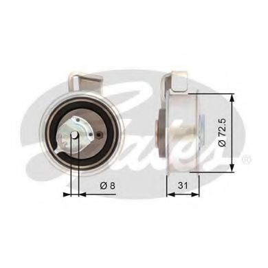 Rola intinzator,curea distributie VW POLO (9N) (2001 - 2012) GATES T43072 piesa NOUA