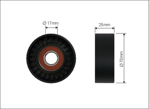 Rola intinzator,curea transmisie (13600 CAFFARO) Citroen,FIAT,IVECO,MULTICAR,PEUGEOT