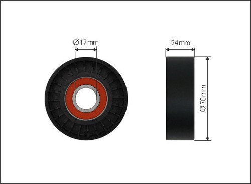 Rola intinzator,curea transmisie (1697 CAFFARO) AUDI,SEAT,SKODA,VW