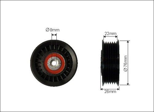 Rola intinzator,curea transmisie (27622 CAFFARO) VW