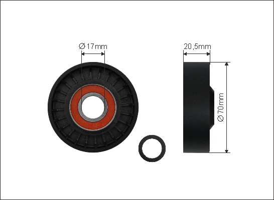 Rola intinzator,curea transmisie (36900 CAFFARO) FORD,VOLVO