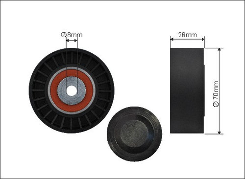 Rola intinzator,curea transmisie (500183 CAFFARO) AUDI,PORSCHE,VW