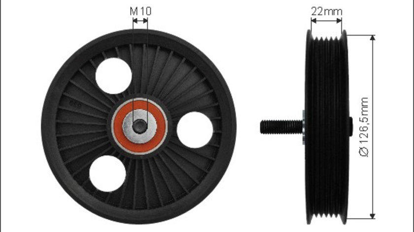 Rola intinzator,curea transmisie (500245 CAFFARO) DACIA,NISSAN,RENAULT