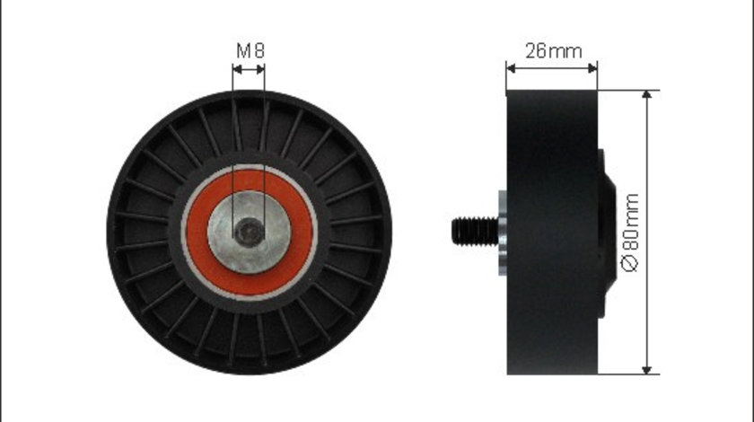 Rola intinzator,curea transmisie (500246 CAFFARO) Citroen,PEUGEOT