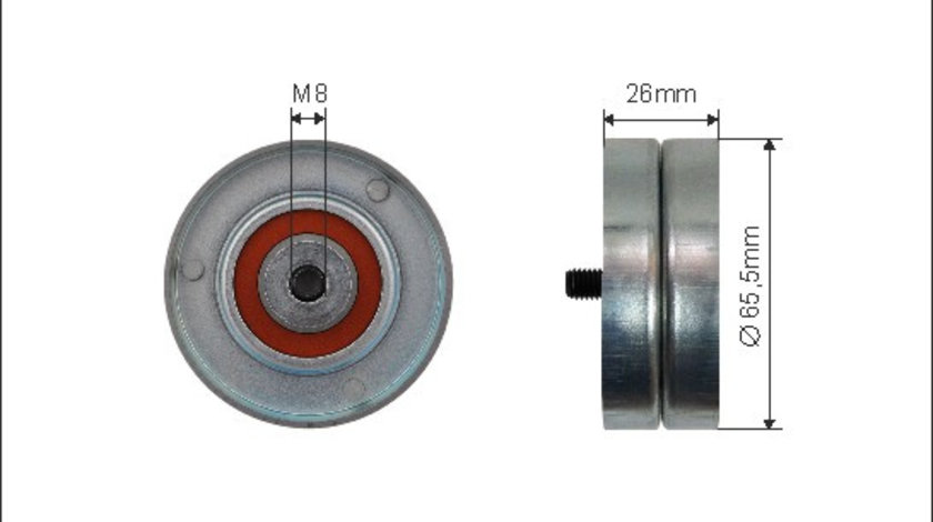 Rola intinzator,curea transmisie (500253 CAFFARO) Citroen,FIAT,LANCIA,PEUGEOT,RENAULT