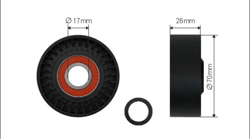 Rola intinzator,curea transmisie (500256 CAFFARO) SSANGYONG