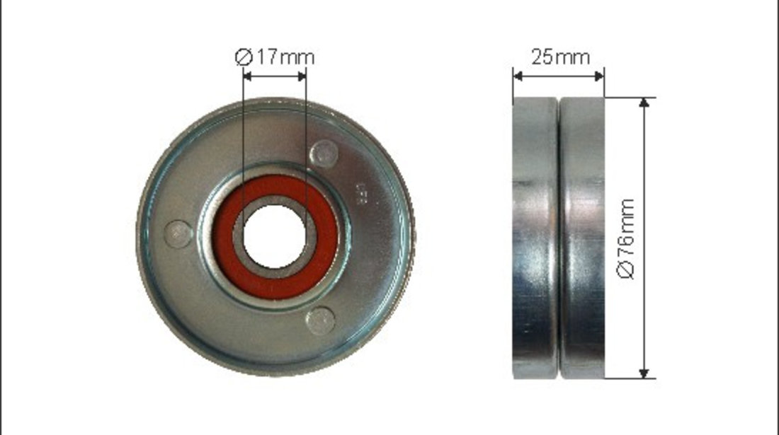 Rola intinzator,curea transmisie (500290 CAFFARO) CHEVROLET,DAEWOO,FSO