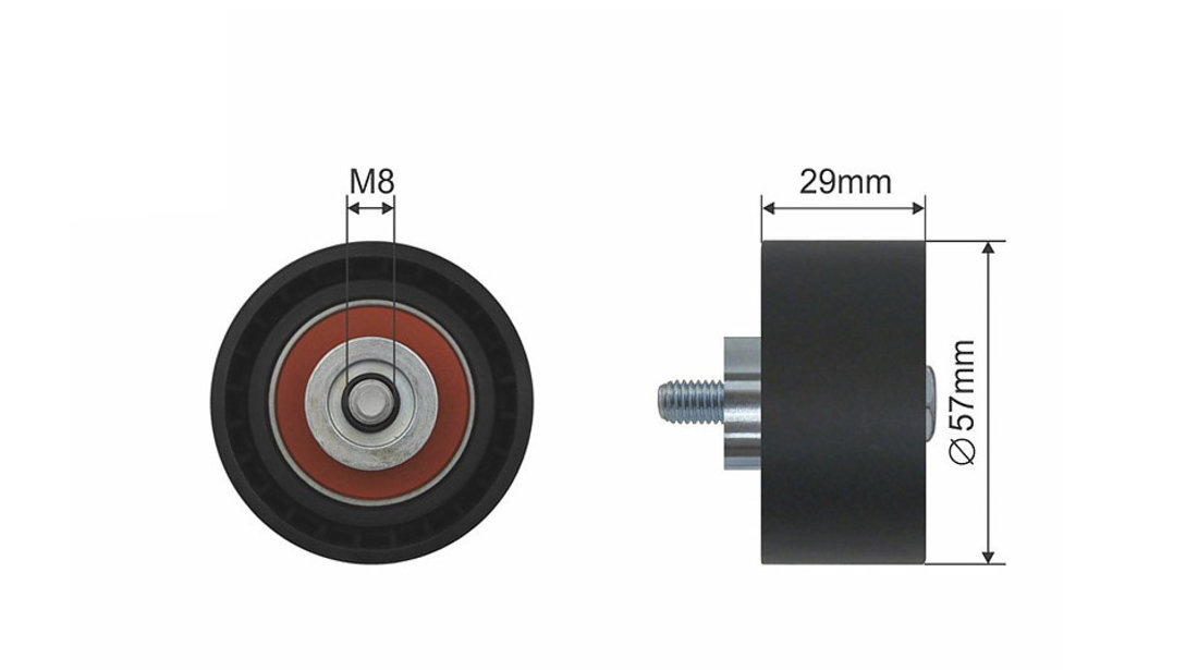 ROLA INTINZATOR CUREA TRANSMISIE, ALFA ROMEO 145, 146, 147, 155, 156, 166, GT, GTV, SPIDER; FIAT BARCHETTA, BRAVA, BRAVO I, COUPE, MAREA, PUNTO, STILO; LANCIA DEDRA 1.4-2.0