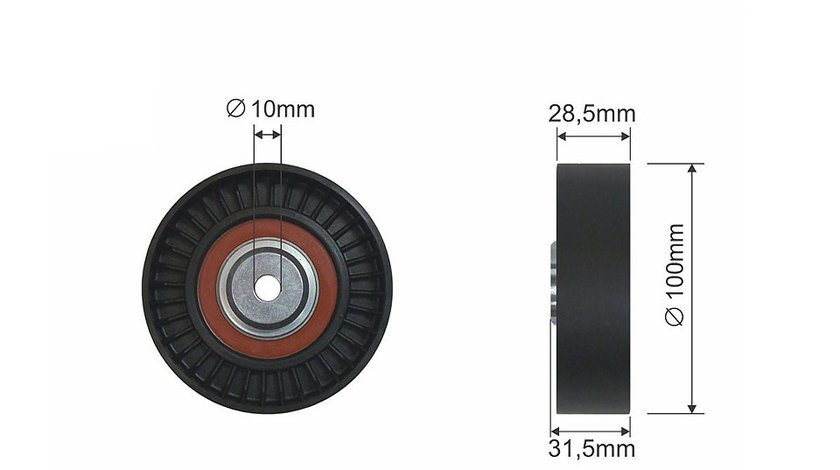 ROLA INTINZATOR CUREA TRANSMISIE, ALFA ROMEO 145, 146, 147, 155, 156, GT, GTV, SPIDER, FIAT BARCHETTA, BRAVA, BRAVO I, COUPE, MAREA, PUNTO, LANCIA Y 1.4-1.8 04.95-03.12