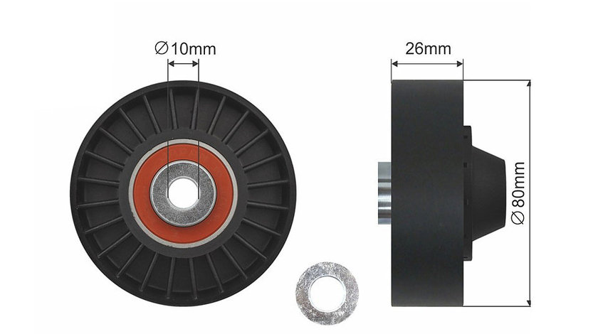 ROLA INTINZATOR CUREA TRANSMISIE, ALFA ROMEO 147, 156, GT, FIAT BRAVA, BRAVO I, BRAVO II, DOBLO, DOBLO CARGO, IDEA, MULTIPLA, PUNTO, STILO, LANCIA LYBRA, LYBRA SW, MUSA 1.8/1.9 03.96-