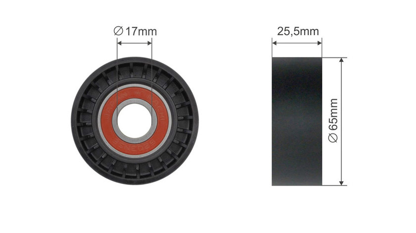 ROLA INTINZATOR CUREA TRANSMISIE, ALFA ROMEO GIULIETTA,CADILLAC BLS,FIAT BRAVO II, CROMA,LANCIA DELTA III,OPEL ASTRA H, ASTRA H GTC, SIGNUM, VECTRA C, VECTRA C GTS, ZAFIRA B 1.6 d-2.0 d 04.04-