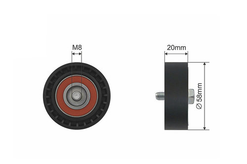 ROLA INTINZATOR CUREA TRANSMISIE, AUDI A1; SEAT ALHAMBRA, IBIZA IV, IBIZA IV SC, IBIZA IV ST; SKODA ...