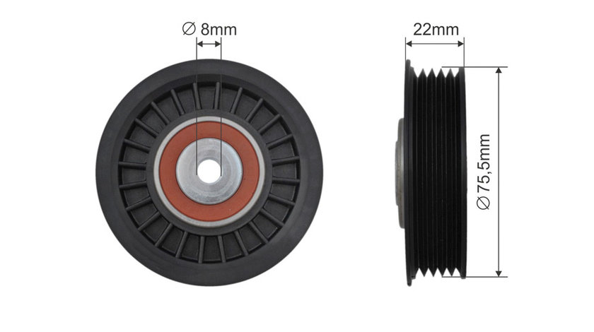 ROLA INTINZATOR CUREA TRANSMISIE, AUDI A3, A4 B5, A4 B6, A6 C5; SKODA SUPERB I; VW BORA, BORA I, GOLF IV, NEW BEETLE, PASSAT B5, PASSAT B5.5 1.9/2.0 d 08.98-09.10