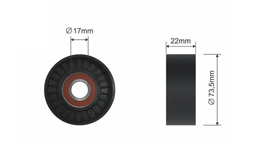 ROLA INTINZATOR CUREA TRANSMISIE, AUDI A3, Q3, TT; VW BEETLE, JETTA III, NEW BEETLE 2.5 07.05-07.19