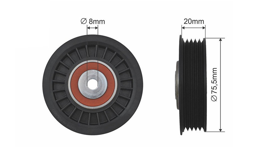 ROLA INTINZATOR CUREA TRANSMISIE, AUDI A4, A6, SKODA SUPERB I, VW BORA, GOLF IV, PASSAT 1.9/2.0 d 08.98-03.08