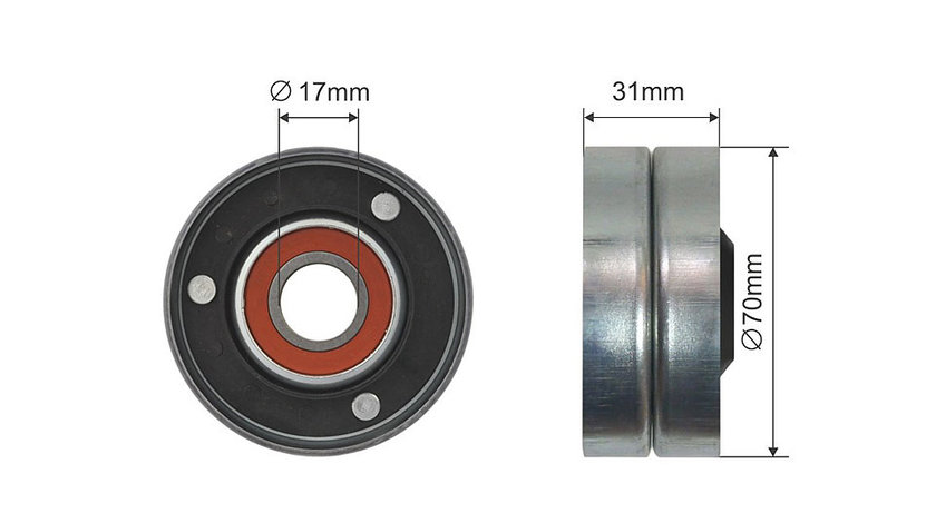 ROLA INTINZATOR CUREA TRANSMISIE, AUDI A8 D3; VW PHAETON, TOUAREG 3.7/4.2 10.02-03.16