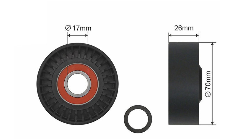 ROLA INTINZATOR CUREA TRANSMISIE, BMW 3 (E36), 3 (E46), 5 (E34), 5 (E39), 5 (E60), 5 (E61), 7 (E38), 7 (E65, E66, E67), X3 (E83), X5 (E53), Z3 (E36), Z4 (E85) 2.0-3.0 09.89-12.10