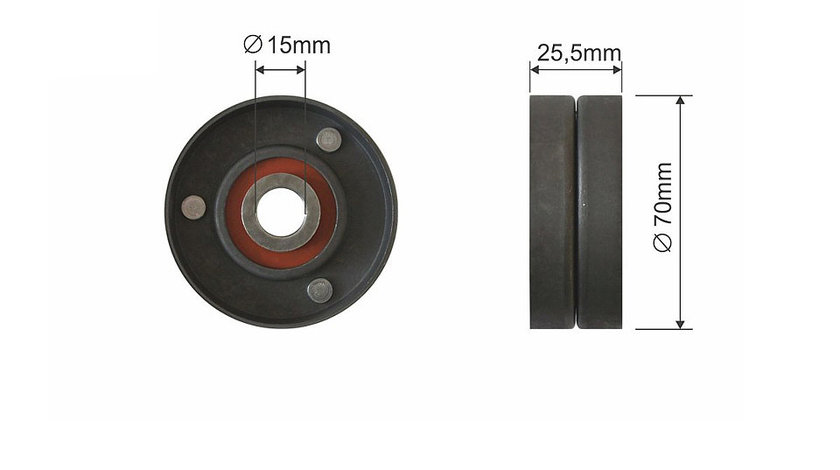 ROLA INTINZATOR CUREA TRANSMISIE, BMW 3 (E46), 5 (E39), 7 (E38), X5 (E53); LAND ROVER RANGE ROVER III; OPEL OMEGA B; ROVER 75 2.0 d/2.5D/3.0 d 08.98-08.12