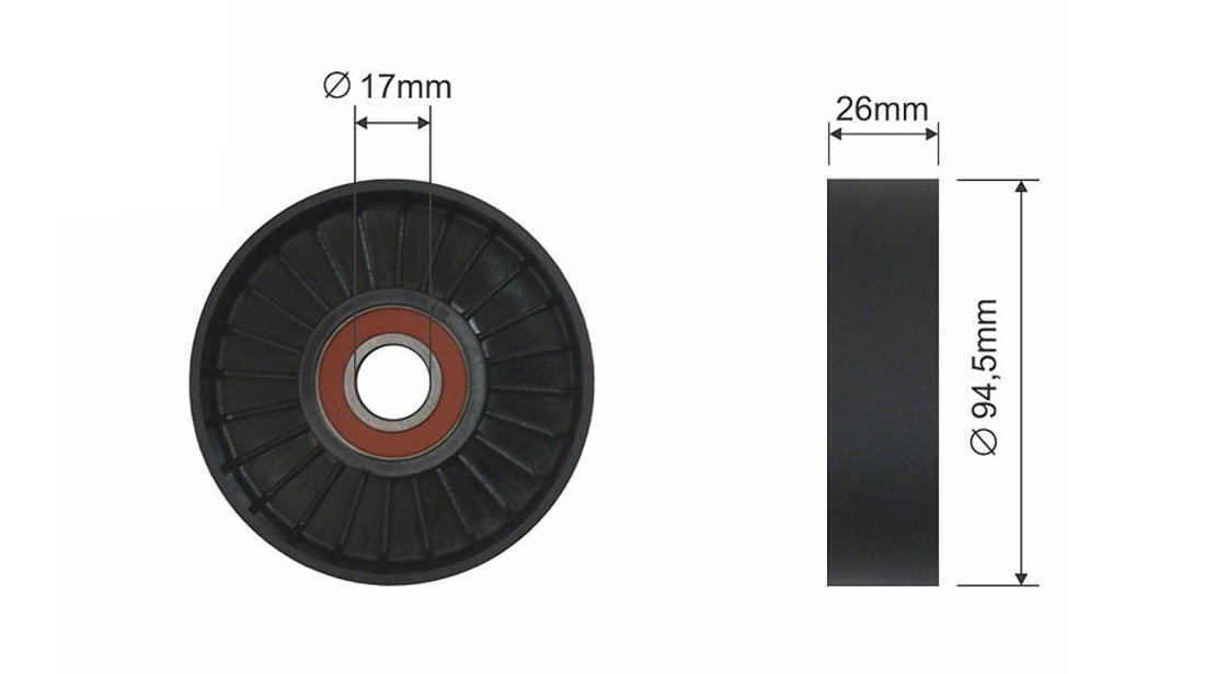 ROLA INTINZATOR CUREA TRANSMISIE, CHRYSLER CROSSFIRE; MERCEDES C (CL203), C T-MODEL (S202), C T-MODEL (S203), C (W202), C (W203), CLK (A208), CLK (A209), CLK (C208), CLK (C209), CLS (C219) 2.4-5.5 12.96-