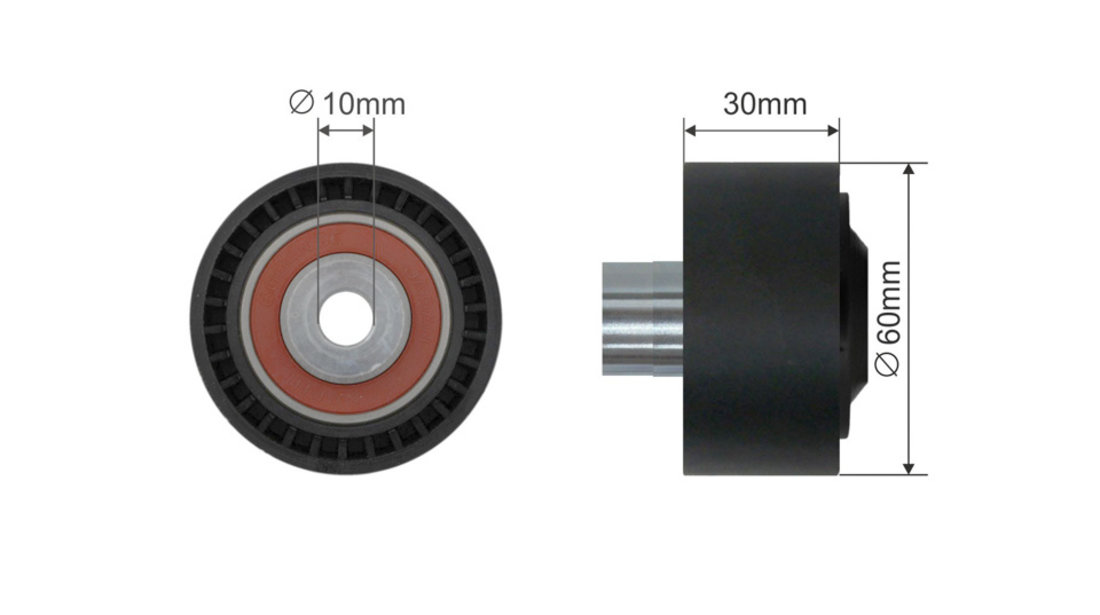 ROLA INTINZATOR CUREA TRANSMISIE, CITROEN BERLINGO, BERLINGO MULTISPACE, BERLINGO/MINIVAN, C2, C2 ENTERPRISE, C3 I, C3 PLURIEL, C4, C4 I, C5 II, C5 III, JUMPY, NEMO 1.4D/1.6 d 09.01-