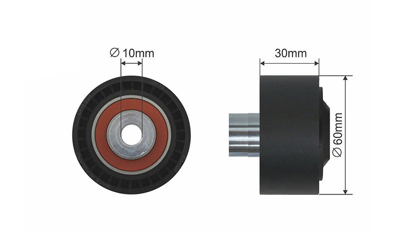 ROLA INTINZATOR CUREA TRANSMISIE, CITROEN BERLINGO, C1, C2, C2 ENTERPRISE, C3 I, C3 PLURIEL, C4, C4 I, C5, C5 II, XSARA, XSARA PICASSO; FORD C-MAX, C-MAX II, FIESTA V 1.4D/1.6/1.6 d 09.01-