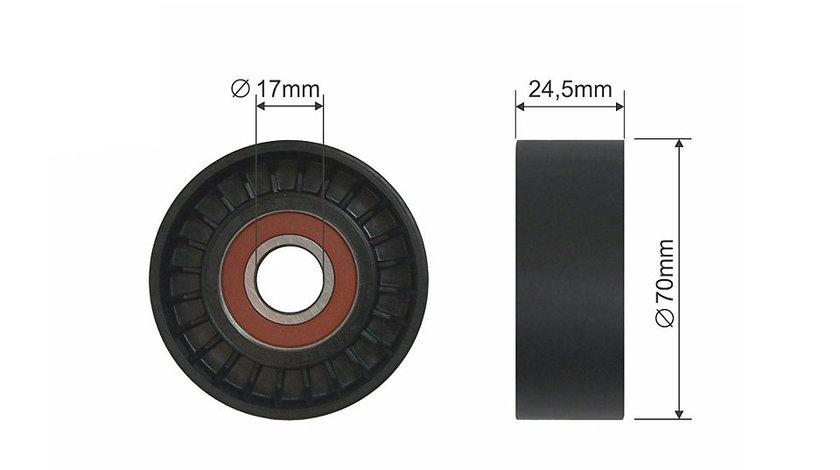 ROLA INTINZATOR CUREA TRANSMISIE, CITROEN C4, C4 GRAND PICASSO I, C4 I, C4 PICASSO I, C5 II, C5 III, C8, JUMPY, FIAT SCUDO, ULYSSE, FORD FOCUS C-MAX, FOCUS II, GALAXY, KUGA I, S-MAX 2.0 d 06.02-