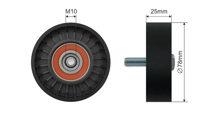 ROLA INTINZATOR CUREA TRANSMISIE, CITROEN C5, C5 I, C5 II, C8, EVASION, JUMPY, XSARA, XSARA PICASSO; FIAT SCUDO, ULYSSE; LANCIA PHEDRA, ZETA; PEUGEOT 206, 307, 406 1.8/2.0/2.2 01.99-