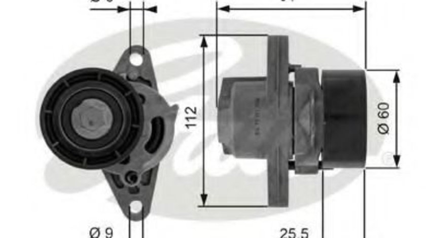 Rola intinzator,curea transmisie DACIA LOGAN Pick-up (US) (2008 - 2016) GATES T38456 piesa NOUA