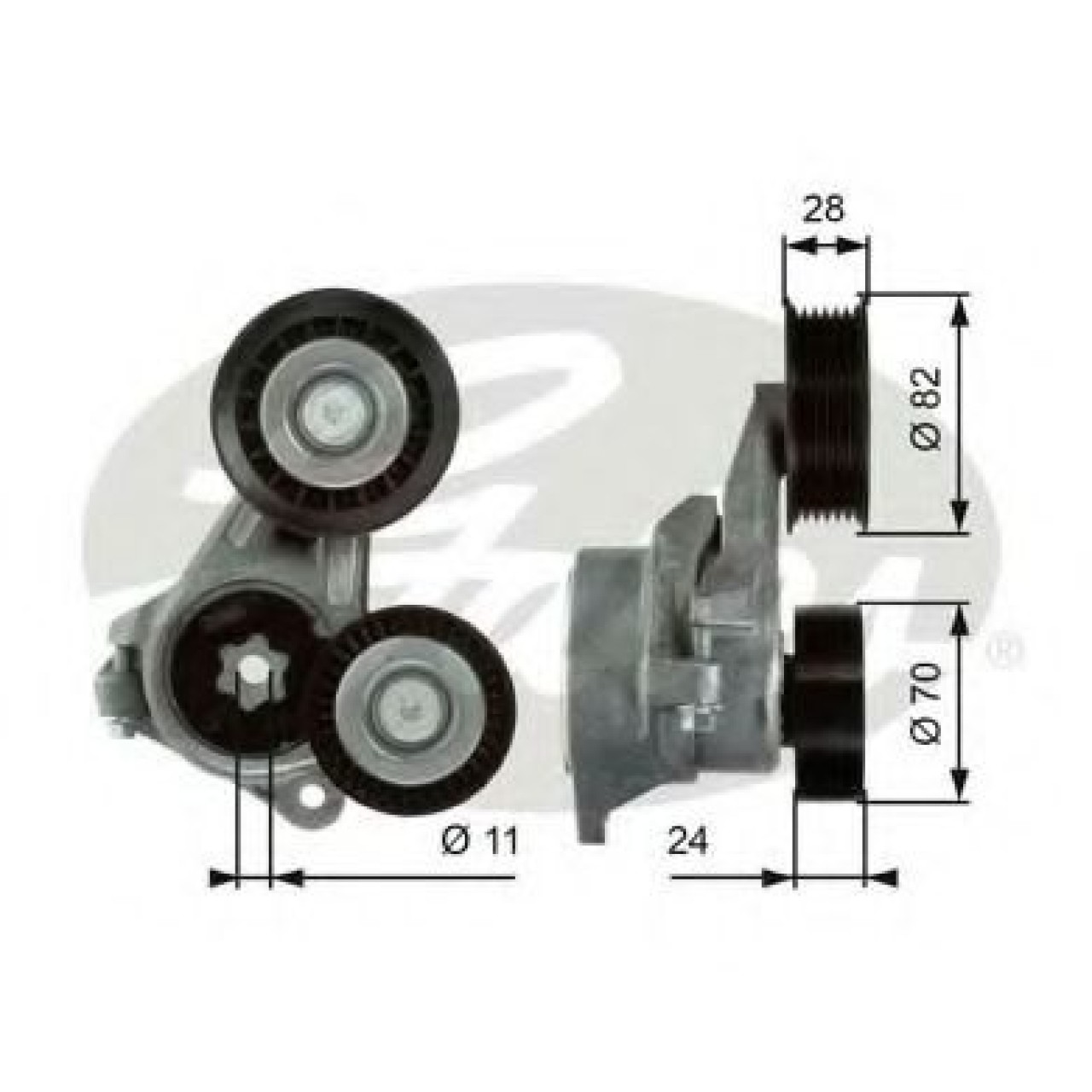 Rola intinzator,curea transmisie FORD C-MAX (DM2) (2007 - 2016) GATES T39024 piesa NOUA