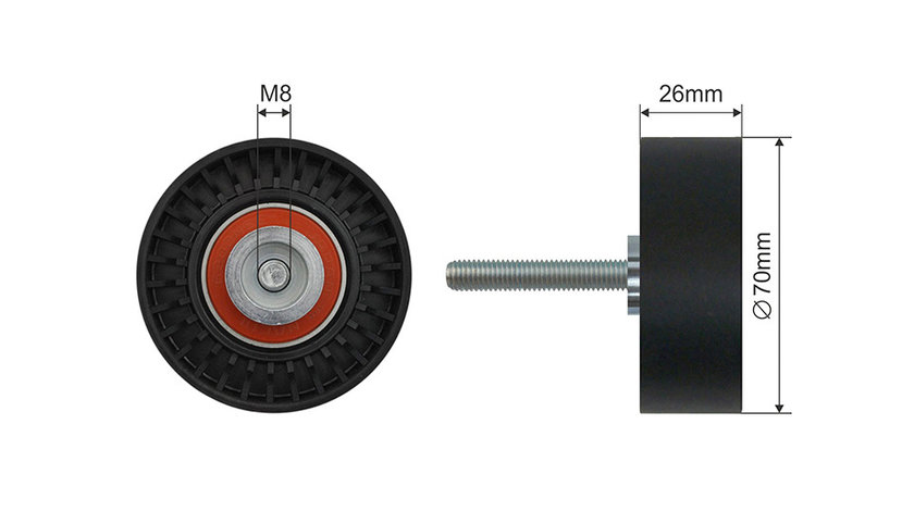 ROLA INTINZATOR CUREA TRANSMISIE, FORD FOCUS II CB4 08-11, FORD MONDEO CA2 2007-2014, MAZDA CX-9 TB 2007-2013, FORD S-MAX/GALAXY (CA1) 2006-2015, MAZDA 6 GJ 2012-