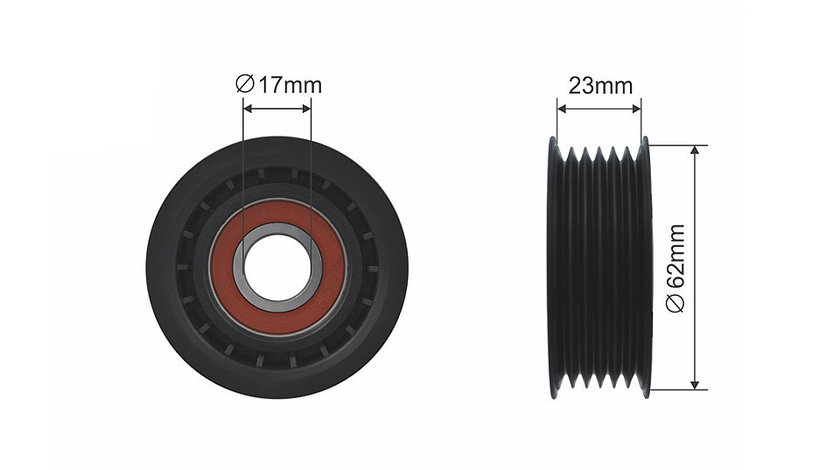 ROLA INTINZATOR CUREA TRANSMISIE, FORD MONDEO CA2 07-14, FOCUS III 11-, GRAND C-MAX 10-, KUGA 13-, S-MAX/GALAXY 06-15, TRANSIT/TOURNEO CONNECT 13-, VOLVO S60 II / V60 10-, S80 II 07-16, V40 13-, V70 III 08-16