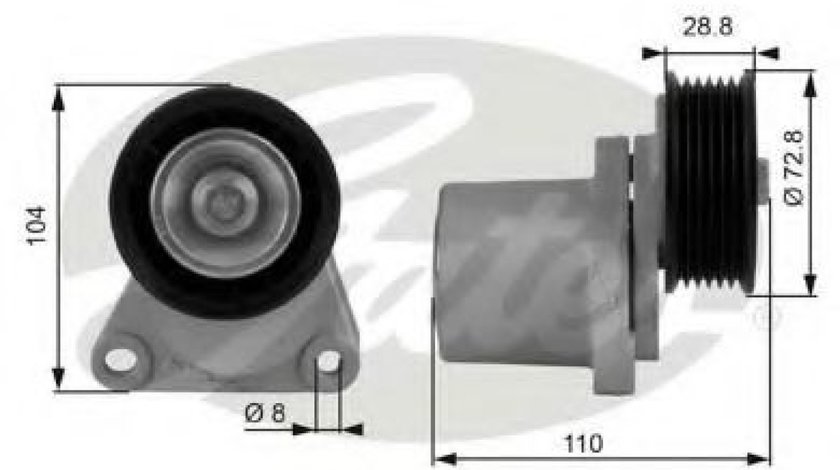 Rola intinzator,curea transmisie FORD MONDEO IV Turnier (BA7) (2007 - 2016) GATES T38204 piesa NOUA