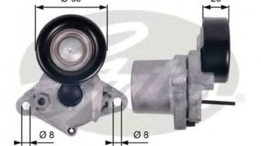 Rola intinzator,curea transmisie HYUNDAI ELANTRA limuzina (MD, UD) (2010 - 2016) GATES T39123 piesa NOUA