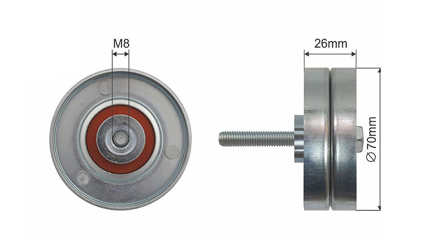 ROLA INTINZATOR CUREA TRANSMISIE, MAZDA 3, 6, CX-7, MPV II, MX-5 III, MX-5 IV, MX-5 RF TARGA 1.5-2.5 01.02-