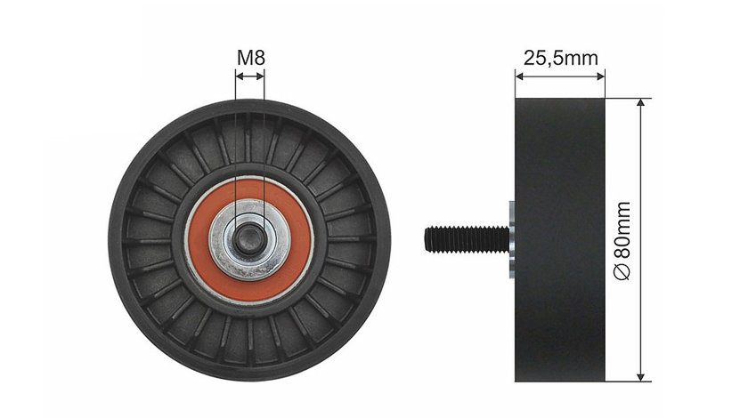 ROLA INTINZATOR CUREA TRANSMISIE, MERCEDES 124 (C124), 124 T-MODEL (S124), 124 (W124), 190 (W201), G (W461), G (W463), T1 (601), T1 (601, 611), T1 (B601) 1.8/2.0/2.3 04.77-07.00